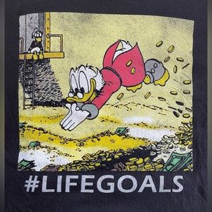 Disney DuckTales Shirt Scrooge McDuck #LIFEGOALS T-Shirt Size Large